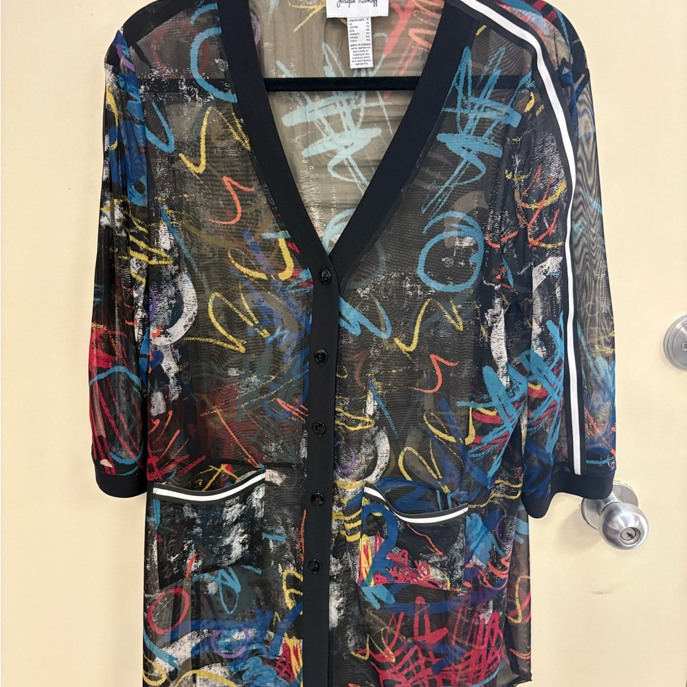 Joseph Ribkoff Multicolor Sheer Cardigan
